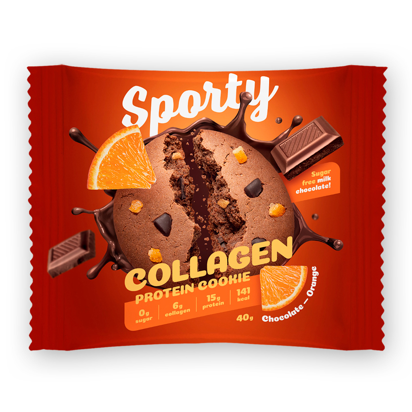 

Печенье неглазированное SPORTY COLLAGEN Шоколад - апельсин 40 г