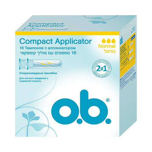 

Тампоны O.B. COMPACT APPLICATOR Normal 16 шт