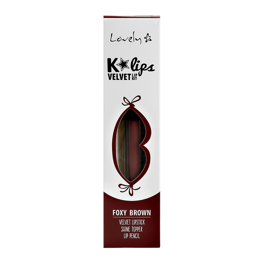 

Набор для губ LOVELY K LIPS VELVET тон foxy brown