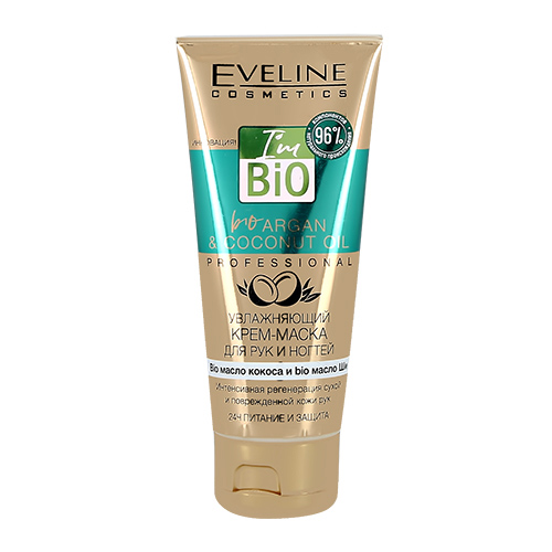 Крем-маска для рук и ногтей EVELINE BIO ARGAN & COCONUT OIL увлажняющий 100 мл