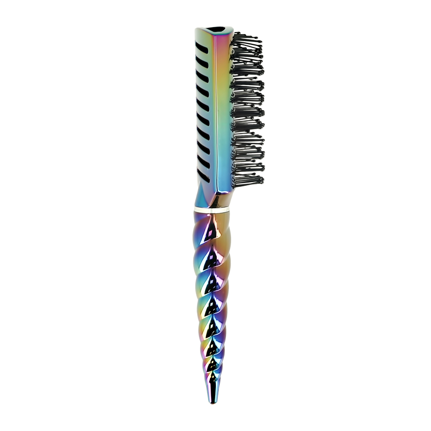 Расческа для волос расцветки бензин `LADY PINK` прямоугольная узкая