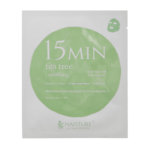 Маска для лица `NAISTURE` 15 MIN с экстрактом чайного дерева (успокаивающая) 15 мл