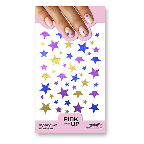 

Наклейки для ногтей PINK UP DECOR METALLIС переводные тон 743