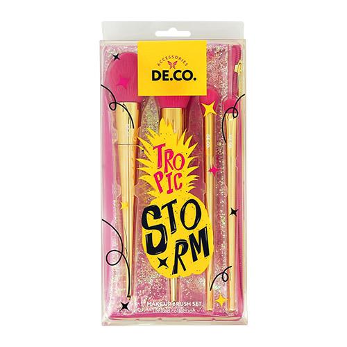

Набор кистей для макияжа DECO. TROPIC STORM в чехле 4 шт