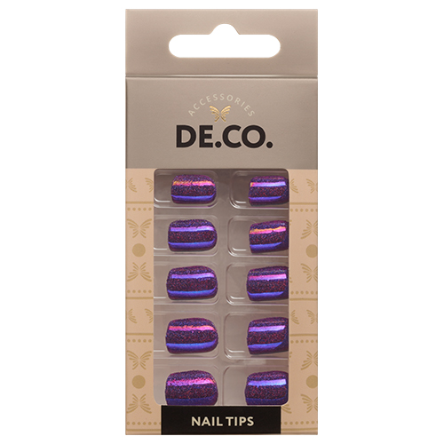 

Набор накладных ногтей DE.CO. METALLIC 24 шт + клеевые стикеры 24 шт deep purple