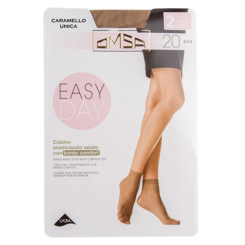 Носки женские `OMSA` `CALZINO` EASY DAY 20 den (Caramello) 2 пары