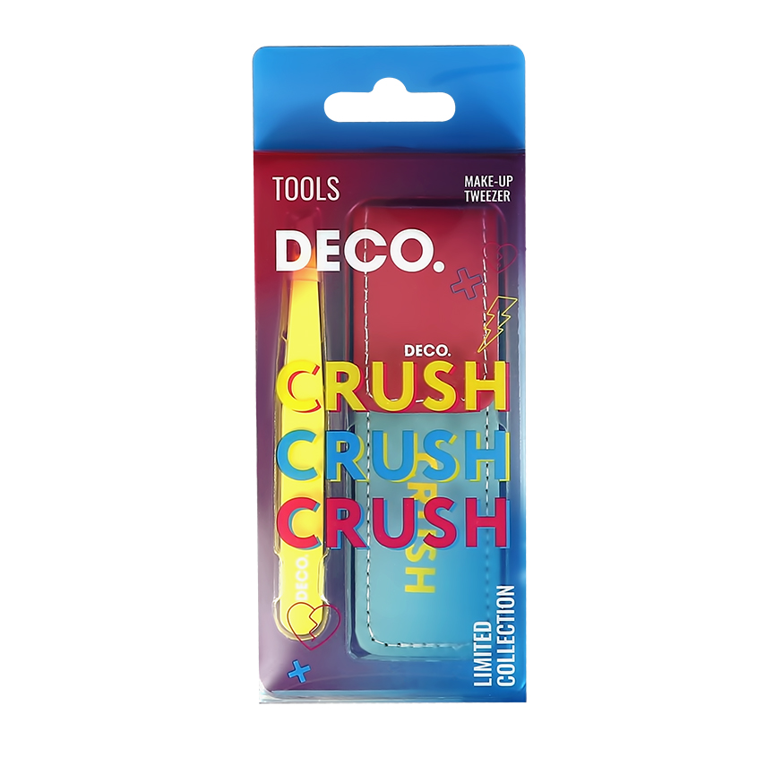 Пинцет для бровей DECO. CRUSH CRUSH CRUSH в чехле