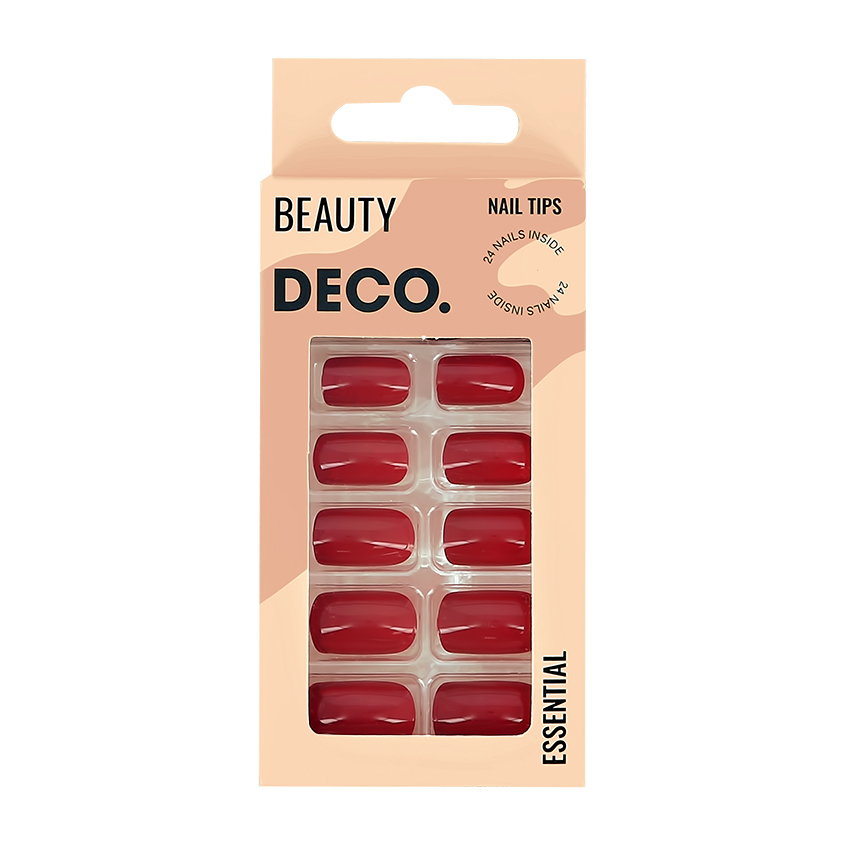 

Набор накладных ногтей DECO. ESSENTIAL scarlet 24 шт + клеевые стикеры 24 шт
