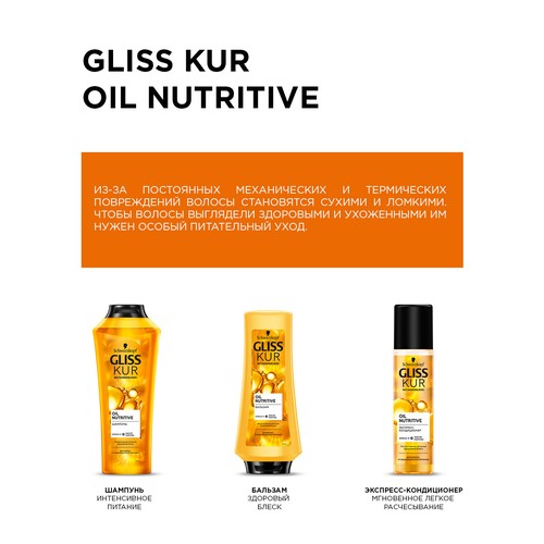 Экспресс-кондиционер для волос `GLISS KUR` NUTRITIVE 200 мл