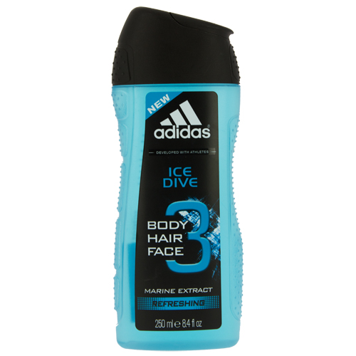

Гель для душа, шампунь для волос, гель для умывания ADIDAS ICE DIVE 3 в 1 250 мл