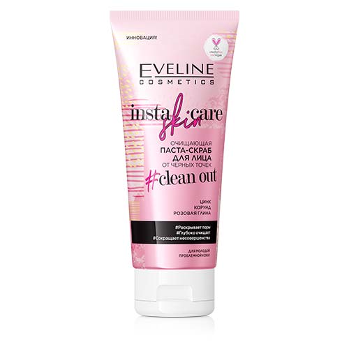 

Паста-скраб для лица EVELINE INSTA SKIN CARE очищающая против черных точек 75 мл