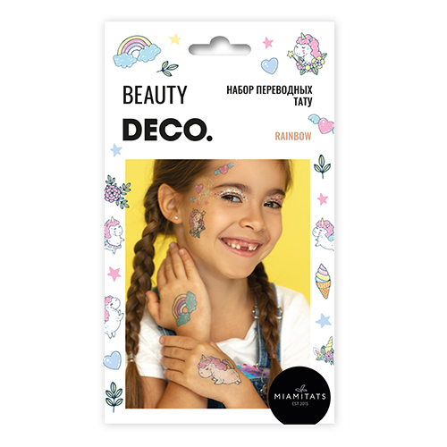 

Набор татуировок для тел DECO. CARTOON by Miami tattoos переводная Rainbow