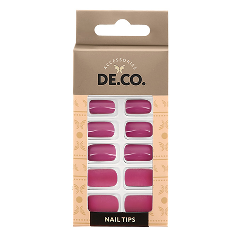 

Набор накладных ногтей DECO. VELOUR berry pink 24 шт+ клеевые стикеры 24 шт