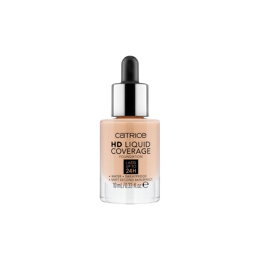 Основа тональная для лица CATRICE HD LIQUID COVERAGE мини тон 010 light beige 10 мл - фото 1