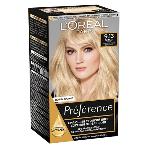 

Краска для волос LOREAL PREFERENCE тон 9.13 Байкал 40 мл