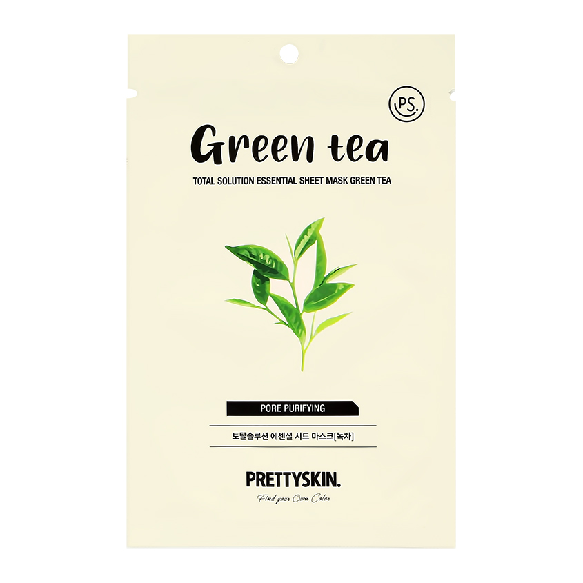 Маска для лица `PRETTY SKIN` с экстрактом зеленого чая (успокаивающая) 23 г