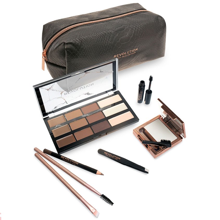 Набор декоративной косметики REVOLUTION BROW SHAPING KIT мыло, карандаш, тени, гель, щеточка, пинцет для бровей