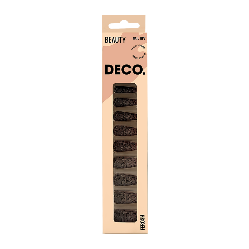 Набор накладных ногтей с клеевыми стикерами `DECO.` FEROSH snake (24 шт + клеевые стикеры 24 шт)