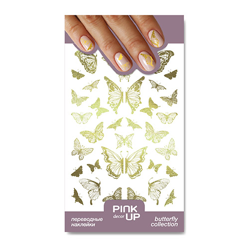 

Наклейки для ногтей PINK UP DECOR BUTTERFLY переводные тон 854
