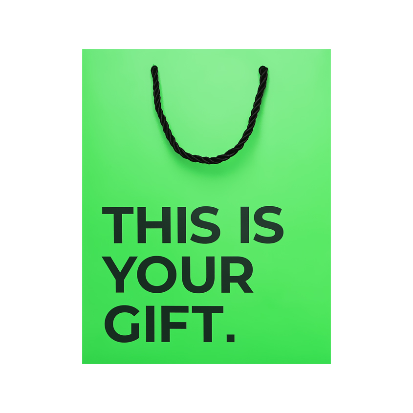 Сумка бумажная FUN THIS IS YOUR GIFT green в ассортименте M