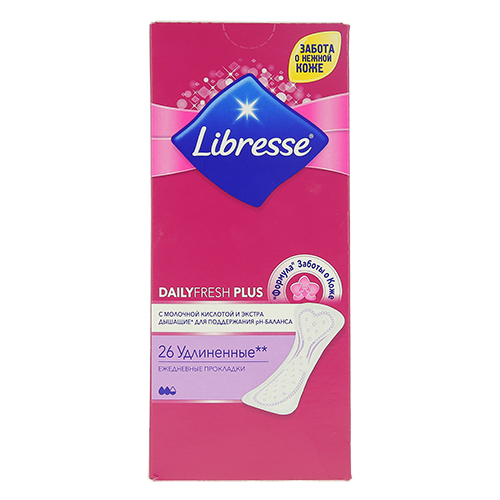 

Прокладки ежедневные LIBRESSE DAILY FRESH Plus удлиненные 26 шт