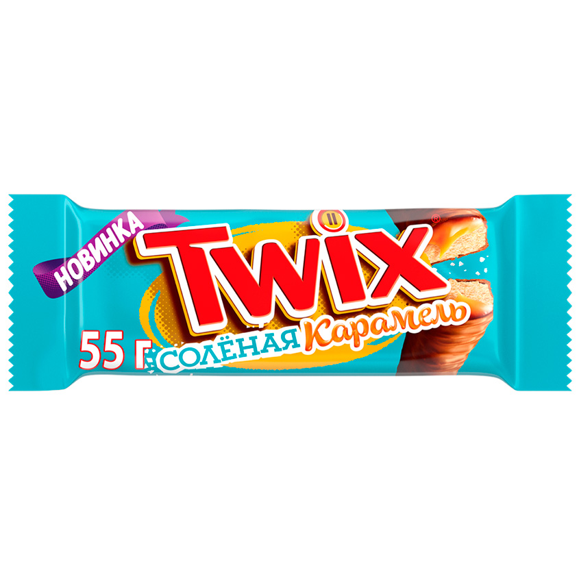 Шоколадный батончик TWIX Соленая карамель 55 г - фото 1