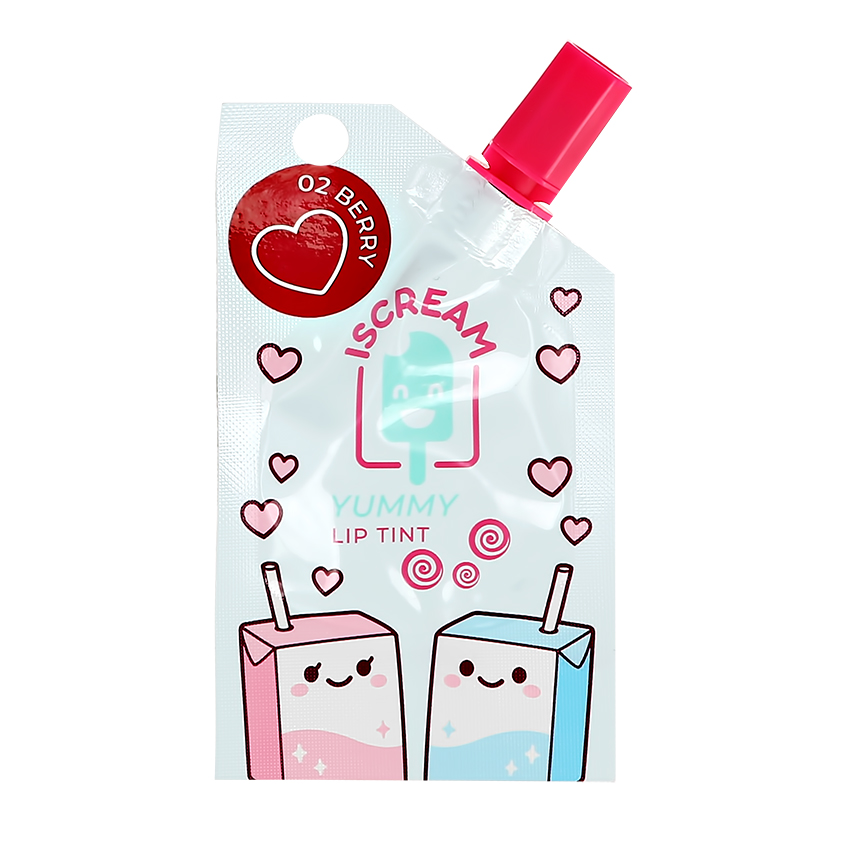 

Блеск-тинт для губ ISCREAM YUMMY в пауче тон 02 berry