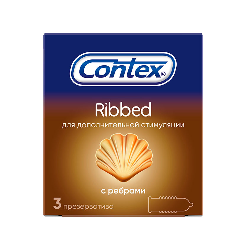 Презервативы CONTEX Ribbed с ребрами 3 шт презервативы softex ribbed 3 шт