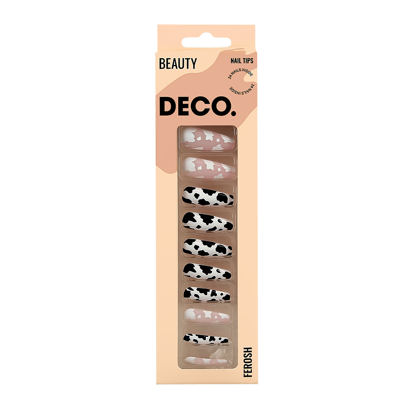 

Набор накладных ногтей DECO. FEROSH cow 24 шт + клеевые стикеры 24 шт