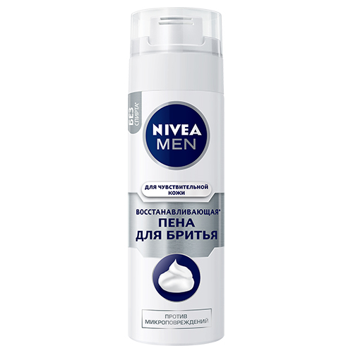 

Пена для бритья NIVEA MEN ДЛЯ ЧУВСТВИТЕЛЬНОЙ КОЖИ восстанавливающая 200 мл