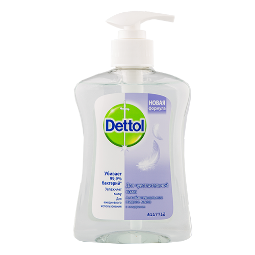 

Мыло жидкое DETTOL антибактериальное для чувствительной кожи с глицерином 250 мл