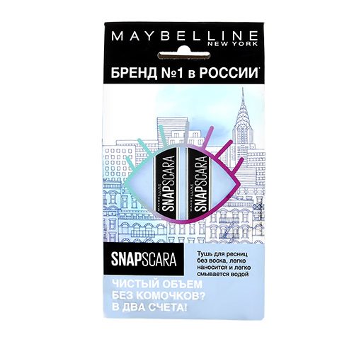 Набор подарочный женский MAYBELLINE тушь для ресниц SNAPSCARA 2 шт