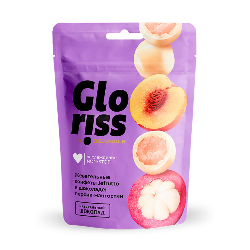 Жевательные конфеты GLORISS Персик и мангостин 75 г - фото 1