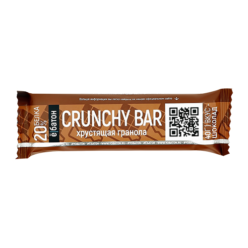 

Батончик глазированный Ё БАТОН CRUNCHY BAR со вкусом шоколада 40 г
