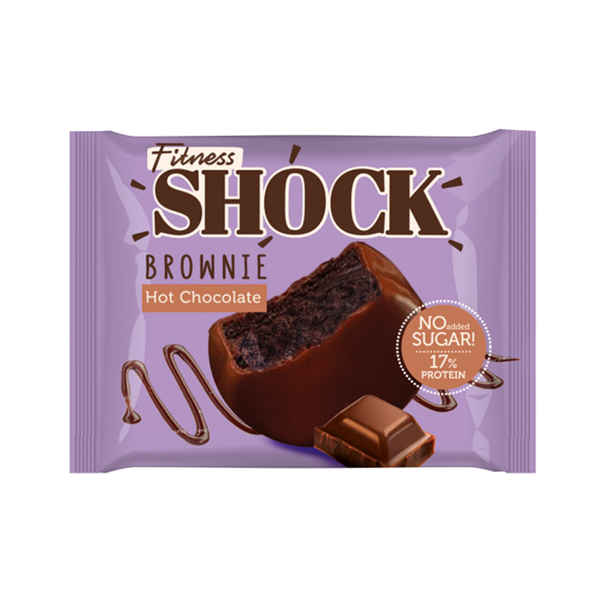 цена FITNES SHOCK Печенье глазированное FITNES SHOCK Брауни Горячий шоколад 50 г