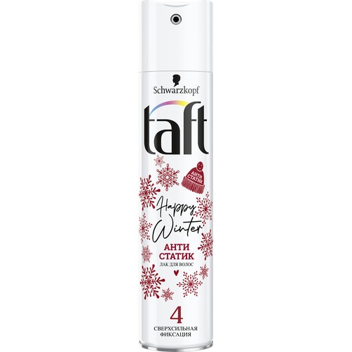 

Лак для волос TAFT HAPPY WINTER с антистатиком сверхсильная фиксация 225 мл
