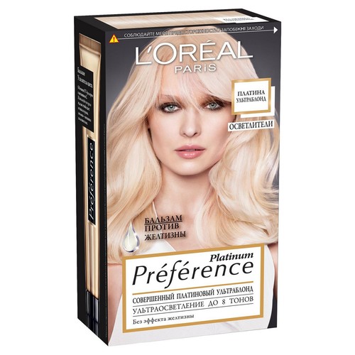 

Краска для волос LOREAL PREFERENCE PLATINUM осветлитель тон платина ультраблонд