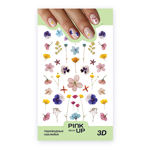 

Наклейки для ногтей PINK UP DECOR 3D переводные тон 710