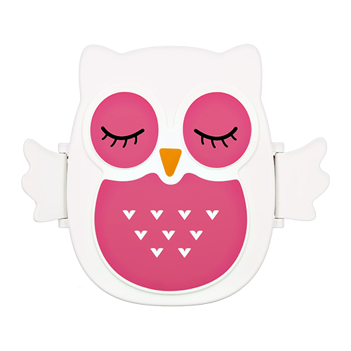 Ланч-бокс `FUN` owl pink premium