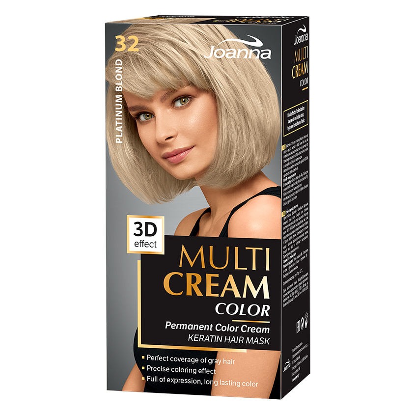 JOANNA Краска для волос JOANNA MULTI CREAM 3D тон Платиновый блонд тон 32