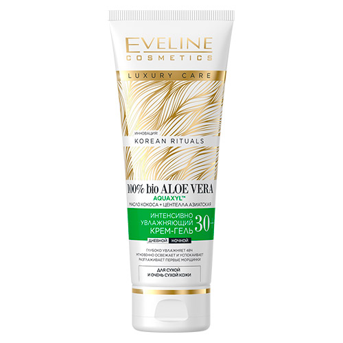 

Крем-гель для лица EVELINE KOREAN RITUALS 100% BIO ALOE VERA дневной и ночной 30+ интенсивно увлажняющий 50 мл