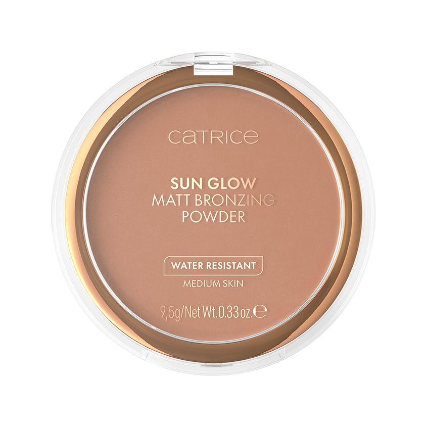 Пудра-бронзер компактная для лица CATRICE SUN GLOW MATT тон 030 средний бронзовый с эффектом загара