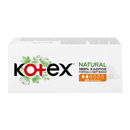 Прокладки ежедневные KOTEX NATURAL Normal 40 шт прокладки гигиенические kotex natural нормал 16 шт