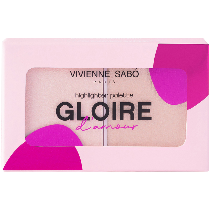 VIVIENNE SABO Палетка хайлайтеров для лица VIVIENNE SABO GLOIRE DAMOUR HIGHLIGHTER PALETTE тон 02 цена и фото