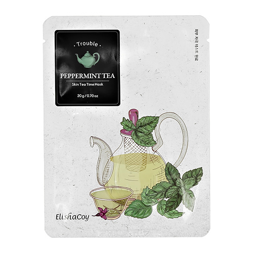 Маска для лица ELISHACOY SKIN TEA TIME с экстрактом листьев перечной мяты успокаивающая 20 г