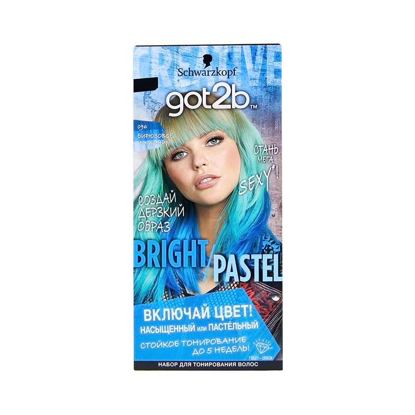 

Набор для тонирования волос GOT2B BRIGHT/PASTEL тон 096 Бирюзовое искушение 50 мл