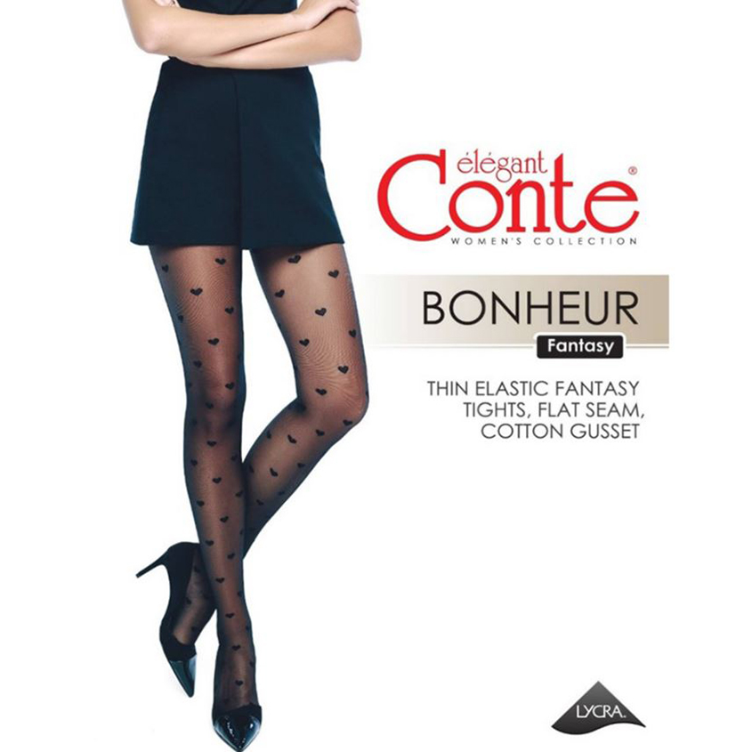 CONTE ELEGANT Колготки женские CONTE ELEGANT FANTASY BONHEUR 30 den Nero р-р 2 колготки женские conte fantasy bonheur цвет nero чёрный размер 2 20 den