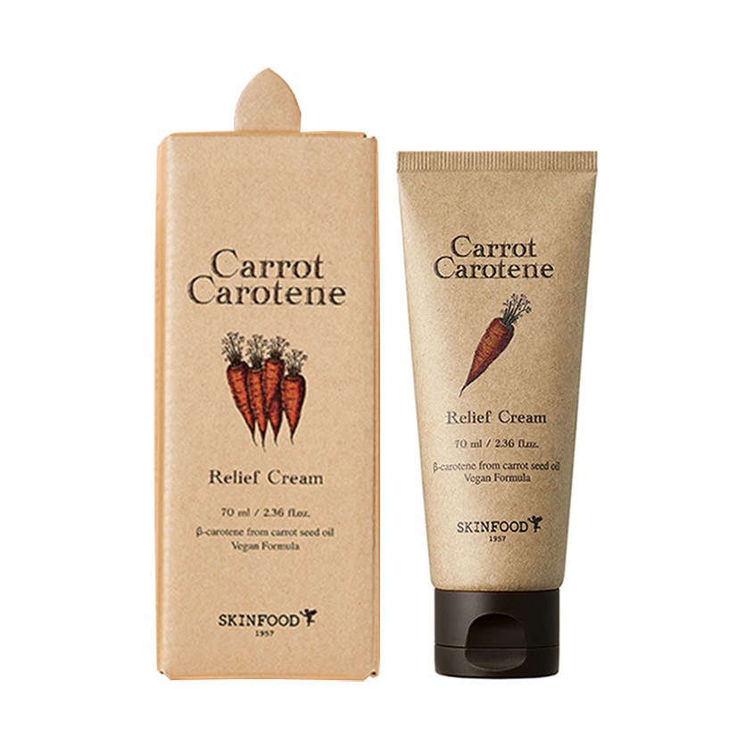 SKINFOOD Крем для лица SKINFOOD CARROT CAROTENE с экстрактом и маслом моркови выравнивающий тон кожи 70 мл