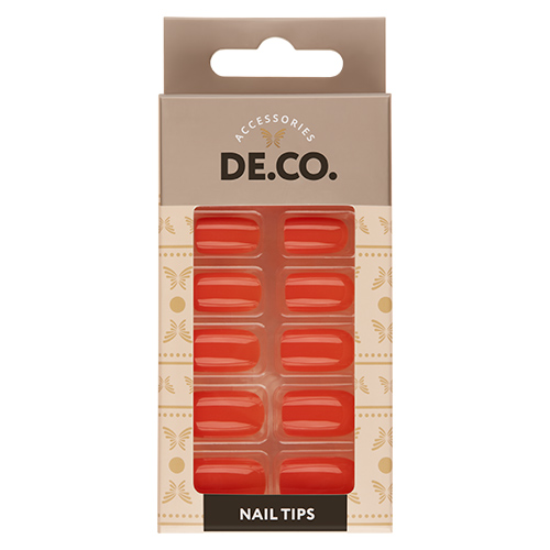 

Набор накладных ногтей DE.CO. NEON coral 24 шт+ клеевые стикеры 24 шт