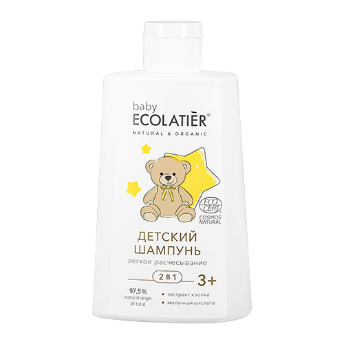 Шампунь для волос детский `ECOLATIER` BABY 2 в 1 легкое расчесывание 3+ (ecocert) 250 мл